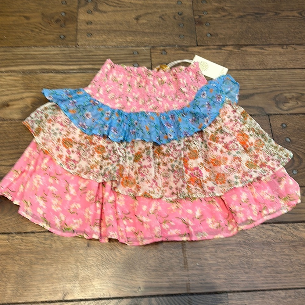 NWT Ramy Brook Paxton Floral Flounced Girlhoodcore Skirt